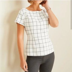 Classy Ann Taylor Window Pane Top | Sz 2 | Like New